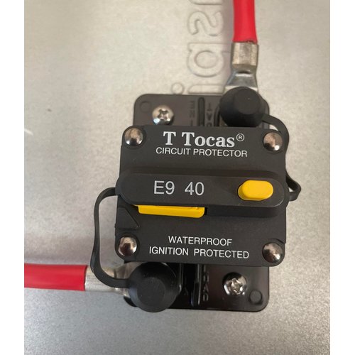 T Tocas T3 Surface-Mount 40 Amp Circuit Breaker with Manual Reset Switch Button for Boat Trolling Motor Marine ATV Trailer Vehicles, 12V - 48V DC, Waterproof 40A