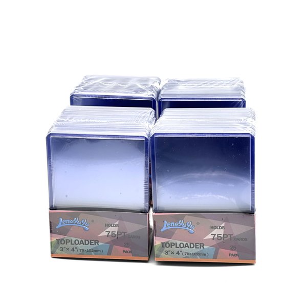 100pcs Lenayuyu 3" x 4" Clear Super Thick Top Loaders Toploaders 75PT Per Pack Hard Card Holders Standard Size 100ct Thick Action Packed Baseball, Football, Basketball, Hockey, Gaming