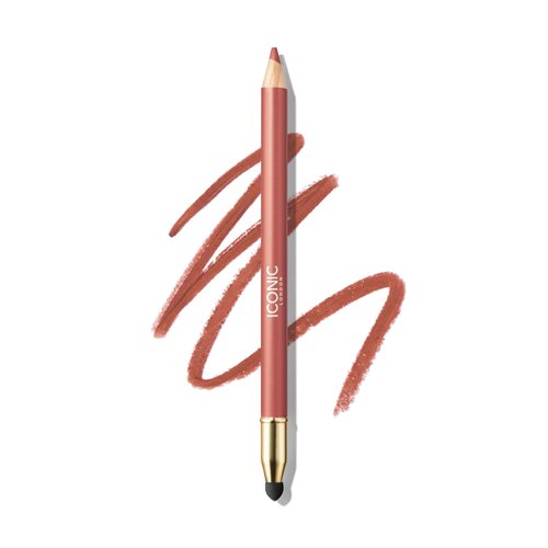 ICONIC LONDON Fuller Pout Sculpting Lip Liner | Blendable, Dual Ended Lip Liner with Creamy Colour and Lip Sponge for Buffing, Cruelty-Free, Vegan Makeup (Sister Sister) 0.036 Oz