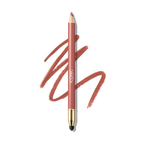 ICONIC LONDON Fuller Pout Sculpting Lip Liner | Blendable, Dual Ended Lip Liner with Creamy Colour and Lip Sponge for Buffing, Cruelty-Free, Vegan Makeup (Sister Sister) 0.036 Oz