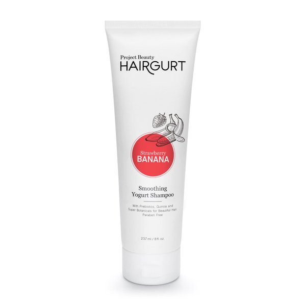 Hairgurt Smoothing Yogurt Hair Shampoo - Strawberry Banana - Natural Hair Care, Hair Products, Smoothes Dry, Damaged, Frizzy & Color-Treated Hair, 8 oz (Smoothing Yogurt Hair Shampoo)