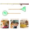Miniature Fishing Rod 1Set of Miniature Fish Rod Fishing Net Mini House Fishing Rod Models for 1:12 Dollhouse Garden Beach Pond Accessories（Green） Dollhouse Min Fishing Pole