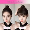VAVANGA Straight Bangs Hair Clip In Extensions, Irregular Shape Wispy Hair Bangs Thick French Bangs Fake Fringe Curtain Bangs Hair Piece for Women(Light Brown)