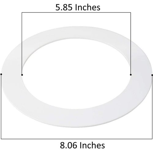 10 Pack Gloss White Goof Trim Ring for 6" Inch Recessed Lighting Trims Can Lighting Down Light, Outer Diameter 8 Inches, Inner Diameter 5.8 Inches