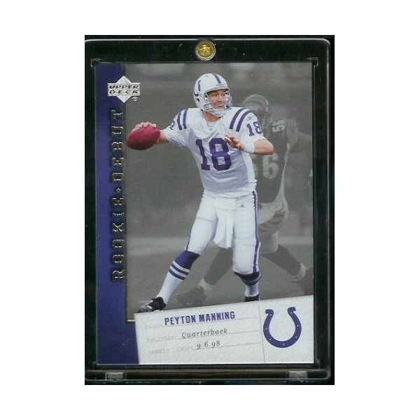2006 Upper Deck Rookie Debut Peyton Manning Indianapolis Colts Football Card #42 - Mint Condition-Shipped In Protective ScrewDown Display Case!!