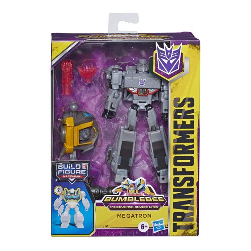 Transformers Toys Cyberverse Deluxe Class Megatron Action Figure, Fusion Mega Shot Attack Move and Build-A-Figure Piece, for Kids Ages 6 and Up, 5-inch