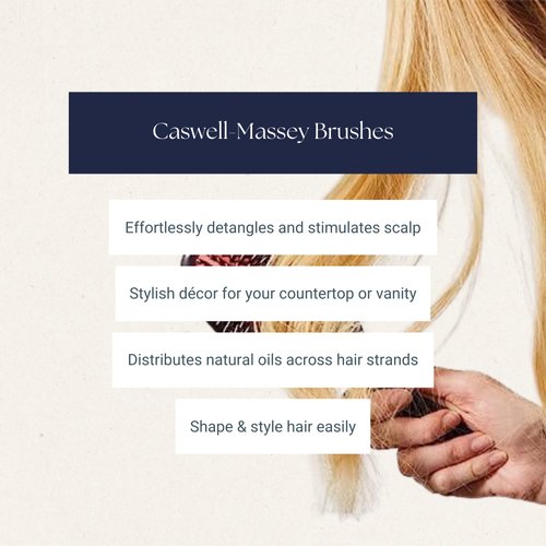 Caswell-Massey Standard Hair Brush with Nylon and Boar Bristles, Paddle Hairbrush Suitable for Normal to Thick Hair, Ideal for Straight, Wavy & Curly Hair, 8.75”
