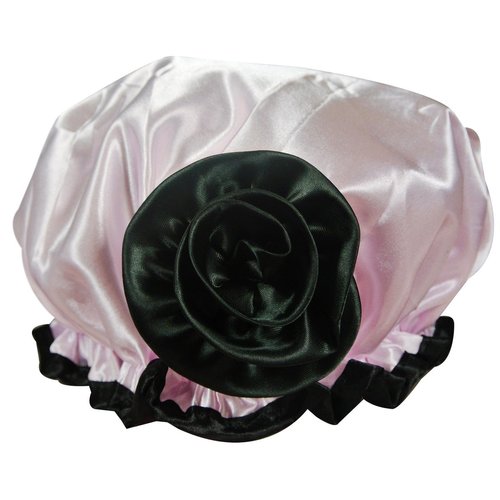 Kella Milla Stylish Satin Shower Cap, Pink/Rose