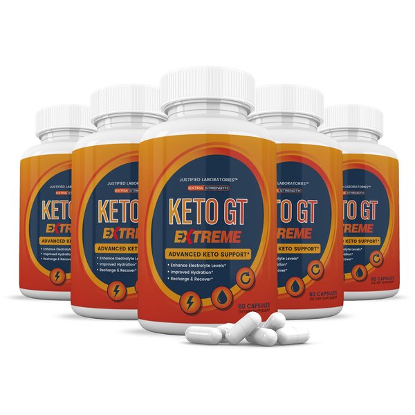 (5 Pack) Keto GT Extreme Keto Pills 1675MG New & Improved Formula Contains Apple Cider Vinegar Extra Virgin Olive Oil Powder Green Tea Leaf 300 Capsules