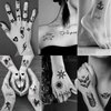 Hotoyannia 72 Sheets Tiny Temporary Tattoos Stickers, Fake Tattoos That Look Real And Last Long, Halloween Tattoos Include Black Scary Wolf Lion Tiger Skeleton Skull Tattoos
