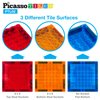 PicassoTiles Magnetic Brick Tiles STEM Creative Magnetic Tiles Building Block Set Building Brick Construction Toy Socket Spikes Toys Accessory Educational Imaginative Learning Kit Stacking Set