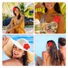 2pcs Flower Hair Clip, Red Hawaiian Flower Hair Clip Beach Party Hair Clip Bohemian Flower Hair Accessories for Women Girls Dancer Bride Wedding Beach Party
