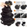 QTHAIR Brazilian Virgin Hair 14A Grade Body Wave Bundles 100% Unprocessed Virgin Brazilian Body Wavy Human Hair Bundles 20" 18" 16" 300g Brazilian Body Wave Human Hair Extensions