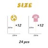 Ambishi 24 Pcs Messi Soccer Star Number 10 Cupcake Toppers, Happy Birthday Cake Decorations for Ball Player, Football Fans Team Party, Sport Football Themed Birthday Party Supplies