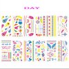 SHESRA UV Neon Temporary Tattoos, Assorted Designs Glow UV Neon Body Face Butterfly Feather Flash Fake Waterproof Tattoo Stickers for Nightclub Bar Make Up Costume Cosplay Party Favor 12 Sheets