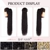 BHF HAIR Ponytail Extension 26 Inch Drawstring Ponytail Clip in Wavy Hair Extensions Curly Synthetic Ponytail Extension for Black women(Dark Brown 6OZ)