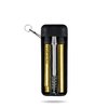 FinalStraw Collapsible, Reusable, Metal Straw | Travel Case, Cleaning Tool | Easy to Clean | Stainless Steel and 100% Silicon Tips | Eco-Friendly | Pirate's Booty Black Case, Gold Stainless Steel