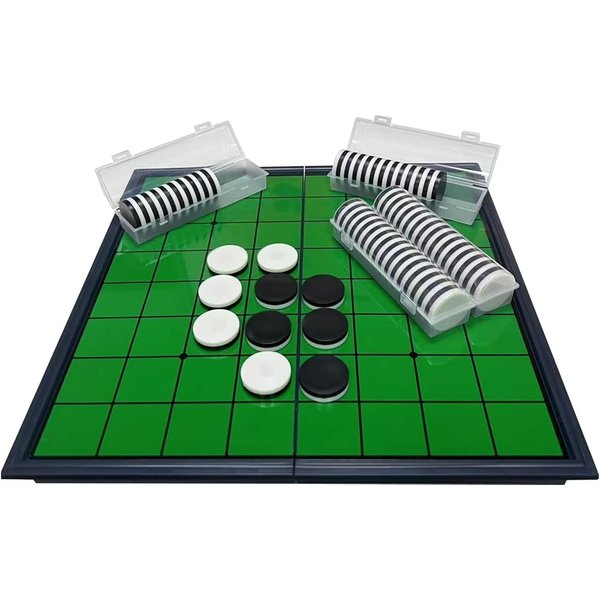 Reversi,Strategy Classic Family Board Game 2-Player Reversi Brain Teaser STEM Math Skills,Folding Magnetic Board and Pieces for Home and Travel