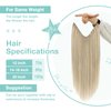 [Customer Favorite] YoungSee Wire Real Hair Extensions Real Hair Wire Extensions Highlights Ash Blonde with Bleach Blonde Hidden Wire Extensions Real Human Hair 18Inch 80G