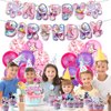 Inline Skates Rainbow Party Decorations, Neon Glitter Roller Skate Happy Birthday Banner , Balloons, Cake Toppers，for Roller Skater Themed Birthday Party Supplies