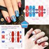 JERCLITY 14 Sheets Independence Day Nail Polish Strips 4th of July Nail Wraps for Women Patriotic American Flag Nail Strips Self-Adhesive Nail Stickers with Nail File for Memorial Day（4th of July-2）