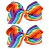 6 inch Big Rainbow Hair Bow Clips Hair Barrettes Alligator Hairpins for Girls Women Rainbow Pride Month Parade Outfit Decor Accessories Wedding Summer Holiday Gift