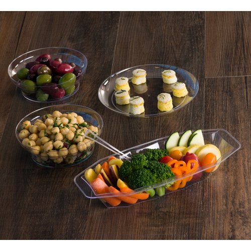 Clear Deluxe Round Plastic Buffet Dinner Plates - 6" (Pack Of 30) - Sturdy & Elegant Disposable Dinnerware For Parties, Weddings & Events