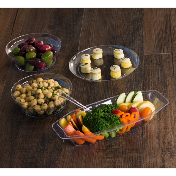 Clear Deluxe Round Plastic Buffet Dinner Plates - 6" (Pack Of 30) - Sturdy & Elegant Disposable Dinnerware For Parties, Weddings & Events