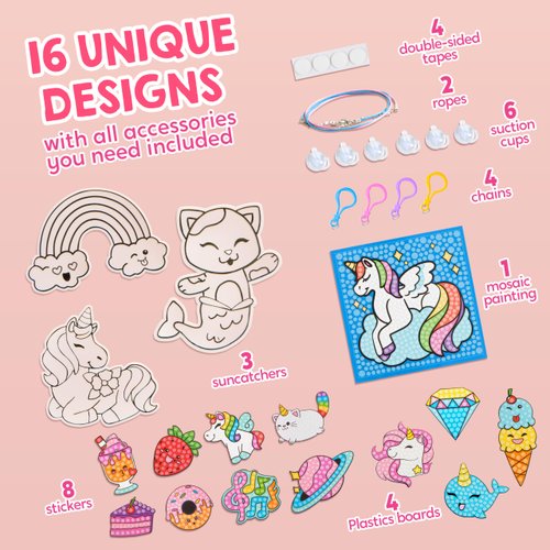 Klever Kits Gem Art, Kids Diamond Painting Kit with 5D Gem, Arts and Crafts for Girls Ages 6-12, Gem Craft Activities Kits, Premium Diamond Art Gift Ideas for Girls Crafts Ages 6, 7, 8, 9, 10, 11, 12