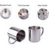 IMEEA Unbreakable Mugs for Kids Double Walled Camping Coffee Mugs 7.5oz/220ml Stainless Steel Mug with Handle, Set of 2