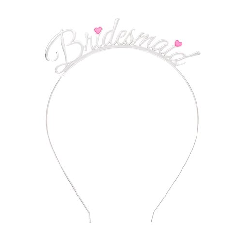 YARIEW Silver Love Bridesmaid Headband Bachelorette Decorations for Women Bridal Shower Favors Bachelorette Gifts for Bridesmaid Favors