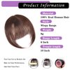 EBENK Clip in Bangs-100% human hair Brown Black Wispy Bangs in hair pieces, Fake Bangs Hair Clip, Easy Hair Extensions for women, Clip on Bangs Curved Bangs for Daily Wear