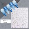 Dornail 6 Sheets Aurora Silver Star Moon Planet Nail Stickers 3D Holographic Laser Stars Nail Decals Self Adhesive Nail Art Stickers DIY Nail Design Nail Art Decoration