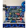 Mocsicka Video Game Birthday Backdrop Banner Game on Happy Birthday Party Decorations Banner Level up Theme Party Wall Decorations Supplies (Blue, 70.8x43.3 inch)