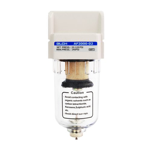 BLCH 1/4" NPT Air Line Dryer - Air Dryer for Compressor,Compressed Air Dryer Air Drying System AF2000-02 Manual Drain Poly Bowl 0-160 PSI 5μm