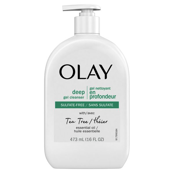 Olay Deep Gel Cleanser with Tea Tree Essential Oil, 16 Oz