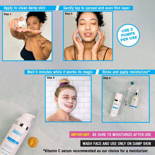 Amire Sparkling Bubble Face Mask. 30 Uses Per Container. Oxygenated Purifying Mask to Tighten Pores, Remove Blackheads, and Brighten Skin. Also Known as a Champagne Firming Facial Mask.