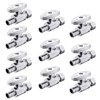 (Pack of 10) EFIELD 1/4 Turn Straight Stop Valve 3/8" OD Compression X 1/2" Crimp Barb Pex Chrome Plated Brass