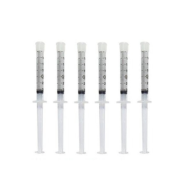 Teeth Whitening Gel 44% Carbamide Peroxide, 6 Tooth Bleaching Gel Syringe Dispensers 6 pcs