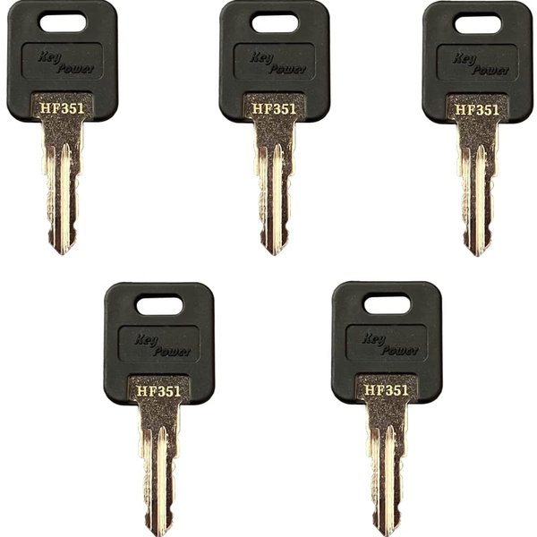 KeyPower HF301 ~ HF351 Keys (5) Fits Fastec FIC RV Trailer Door Lock & Storage Cabinet - CF EF HF are The Same (HF319)
