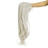 SWACC 26-Inch Long Curly Wave Cosplay Synthetic Wig Colored Hair Piece for Women with Wig Cap (Silvery White)