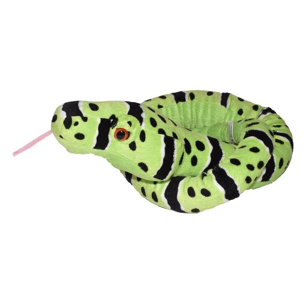 Wild Republic Snake Plush, Stuffed Animal, Plush Toy, Gifts for Kids, Green Rock Rattlesnake 54 inches