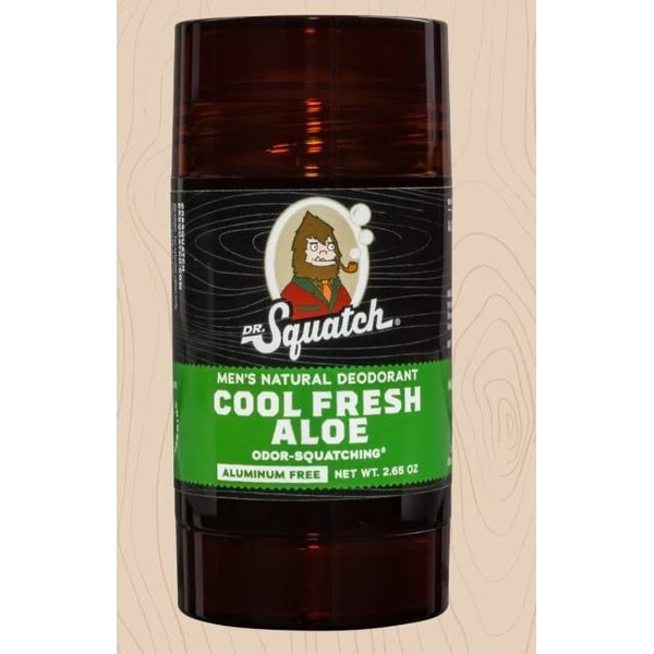 Dr. Squatch Natural Deodorant for Men – Odor-Squatching Men's Deodorant Aluminum Free - Cool Fresh Aloe 2.65 oz (1 Pack)