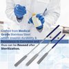 A2Z 3pc Lab Spatulas Stainless Steel Sampler Spatula with Comfort Grip Handle for Mixing Transfering Cream, Powder, Medicine, Cap Filler, Cosmetic Spatulas - Lab Use Supplies - 6", 7" & 9" Length