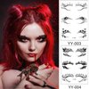 Ylapagne 8 Pairs Temporary Eye Tattoo Stickers Skull Spider Web Eyeliner Stickers Black Eyeshadow Waterproof Makeup Transfer Stickers for Halloween Masquerade Carnival