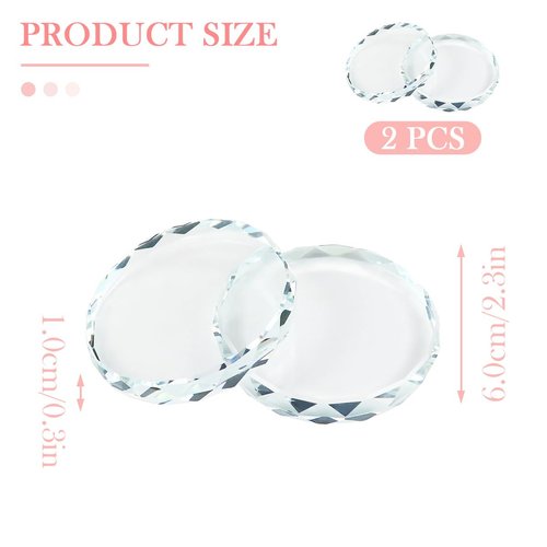 UPIQNG Nail Art Palette Glass Color Mixing Palette Clear Gel Polish Palette False Eyelash Glue Holder Concealer Mixing Makeup Palette Nail Polish Tray DIY Tool