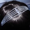 NAISKA Silver Crystal Rhinestone Head Chain Multi Layered Elastic Adjustable Rhinestone Hair band Wedding Bridal Forehead Headpieces Caps Party Prom Hair Jewelry for Women and Girls