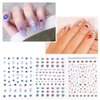 BENOSPACE 10 Sheets Evil Eye Nail Art Stickers Decals Cartoon Hamsa Hand Polka Dot Blue Eyes Pattern Hand of Fatima Nail Design 3D Self-Adhesive Nail Art DIY Decoration Accessories for Women Girls