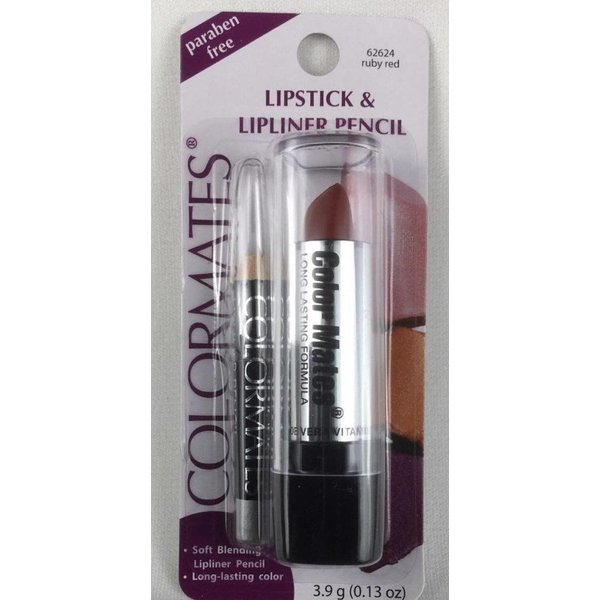 Colormates Lipstick (1) & Lipliner Pencil (1), 62624 Ruby Red