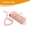 Lipstick Organizer Keychain, Leather Lipstick Case with Mirror for Women, Portable Lipstick Leather Holder Lip Gloss Bag (Pink)